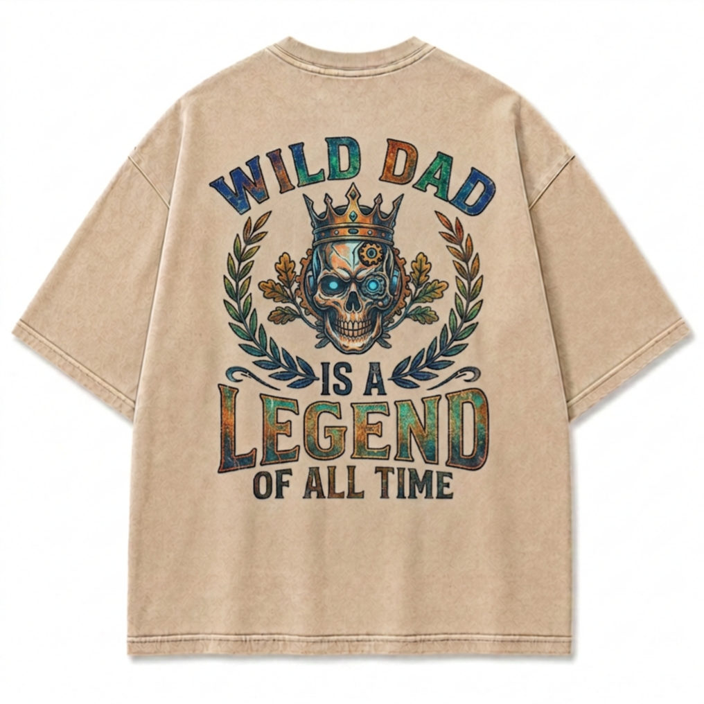 Wild Dad Skull Legend Washed T-Shirt