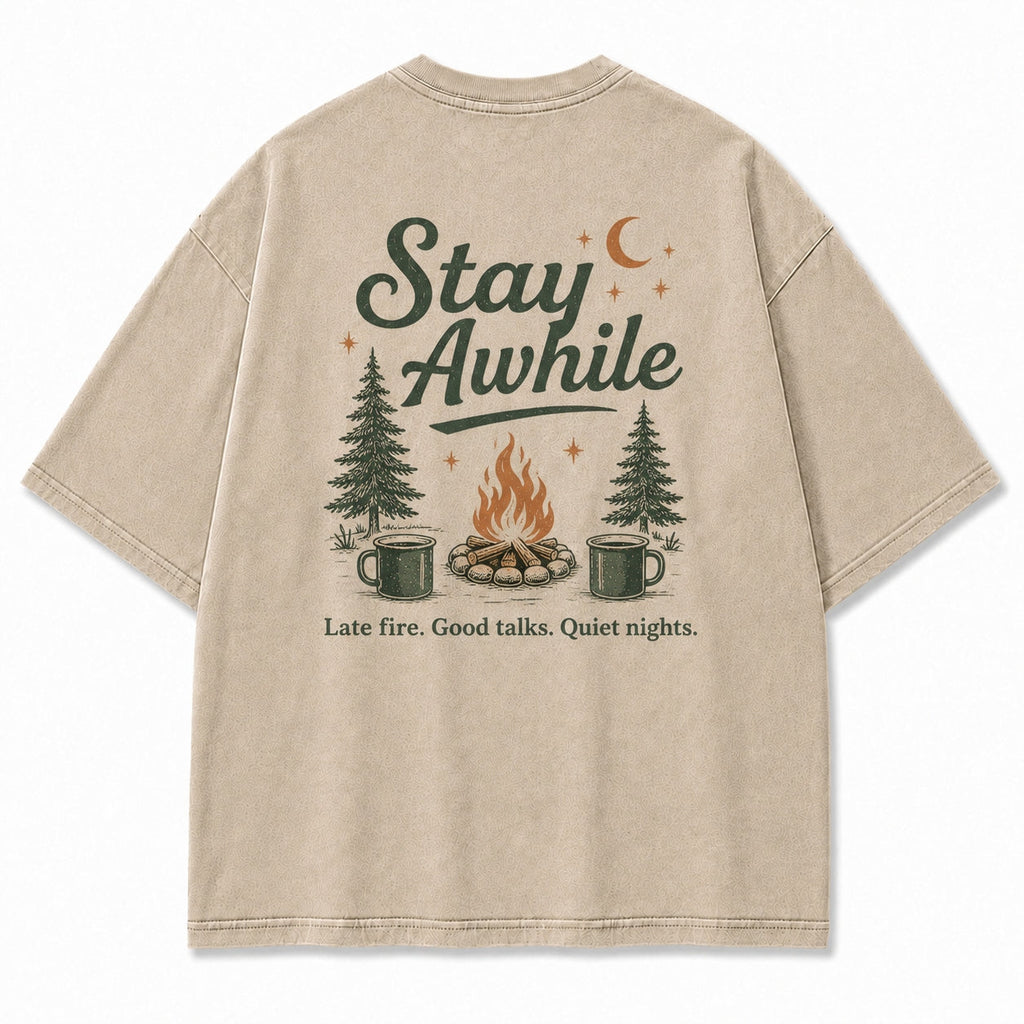 Stay Awhile Campfire Nights Graphic Tee