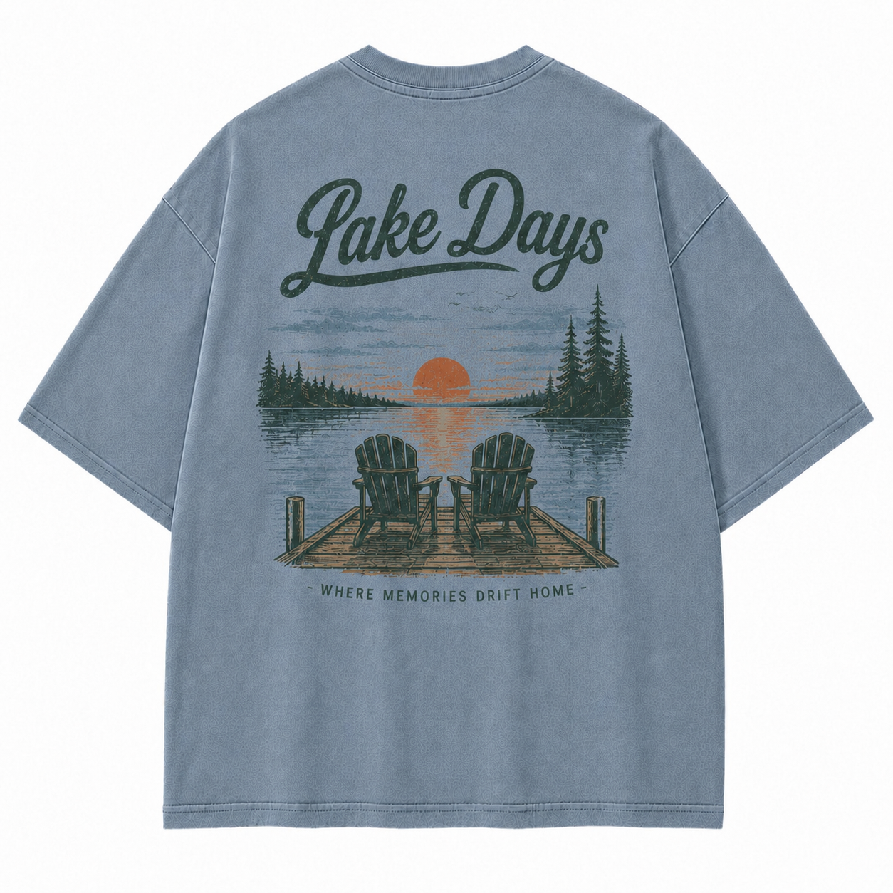 Where Lake Days Drift into Memories Outdoor Graphic Tee