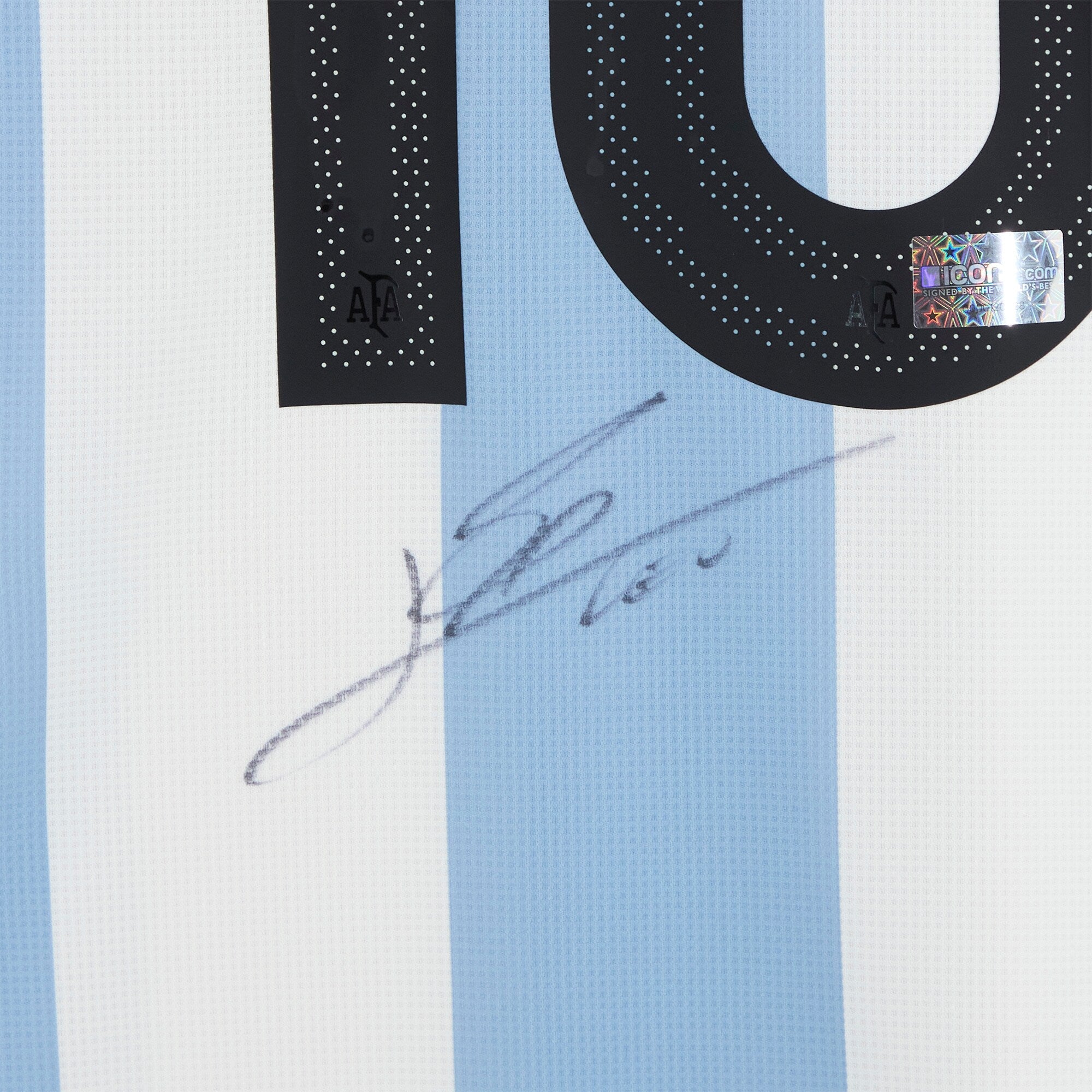 Lionel Messi Argentina National Team Autographed Fanatics Authentic Light Blue/White 50th Anniversary Jersey