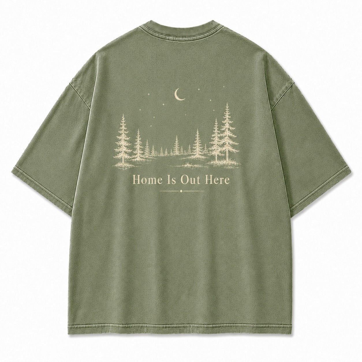 Home Is Out Here Minimalist Forest Tee