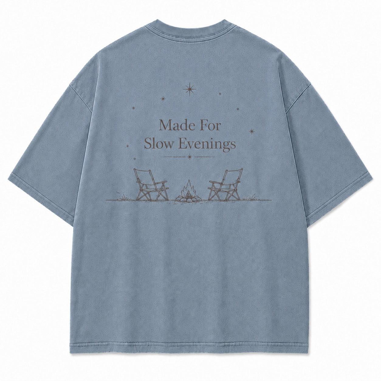 For Slow Evenings Under Open Skies Minimalist Campfire Tee