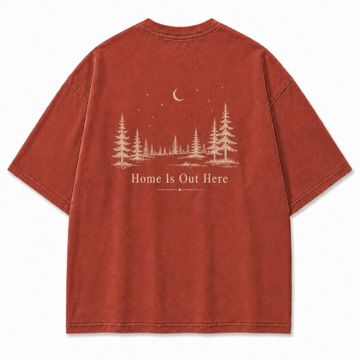 Home Is Out Here Minimalist Forest Tee