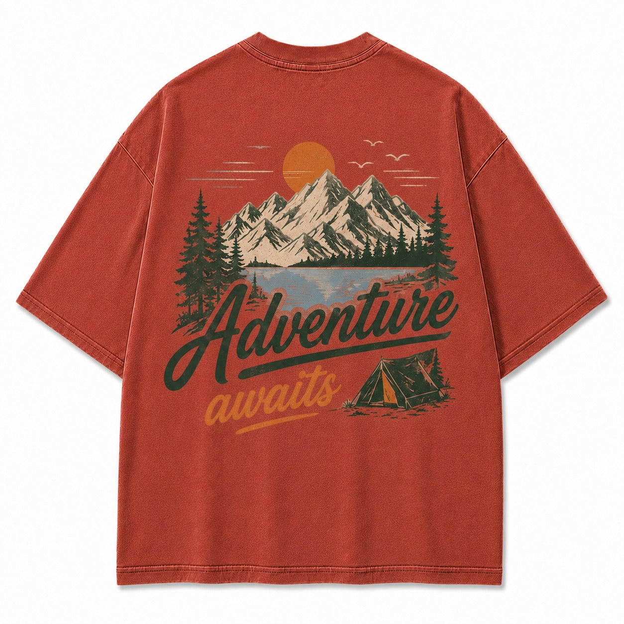 Adventure Awaits Mountain Camp Washed T-Shirt