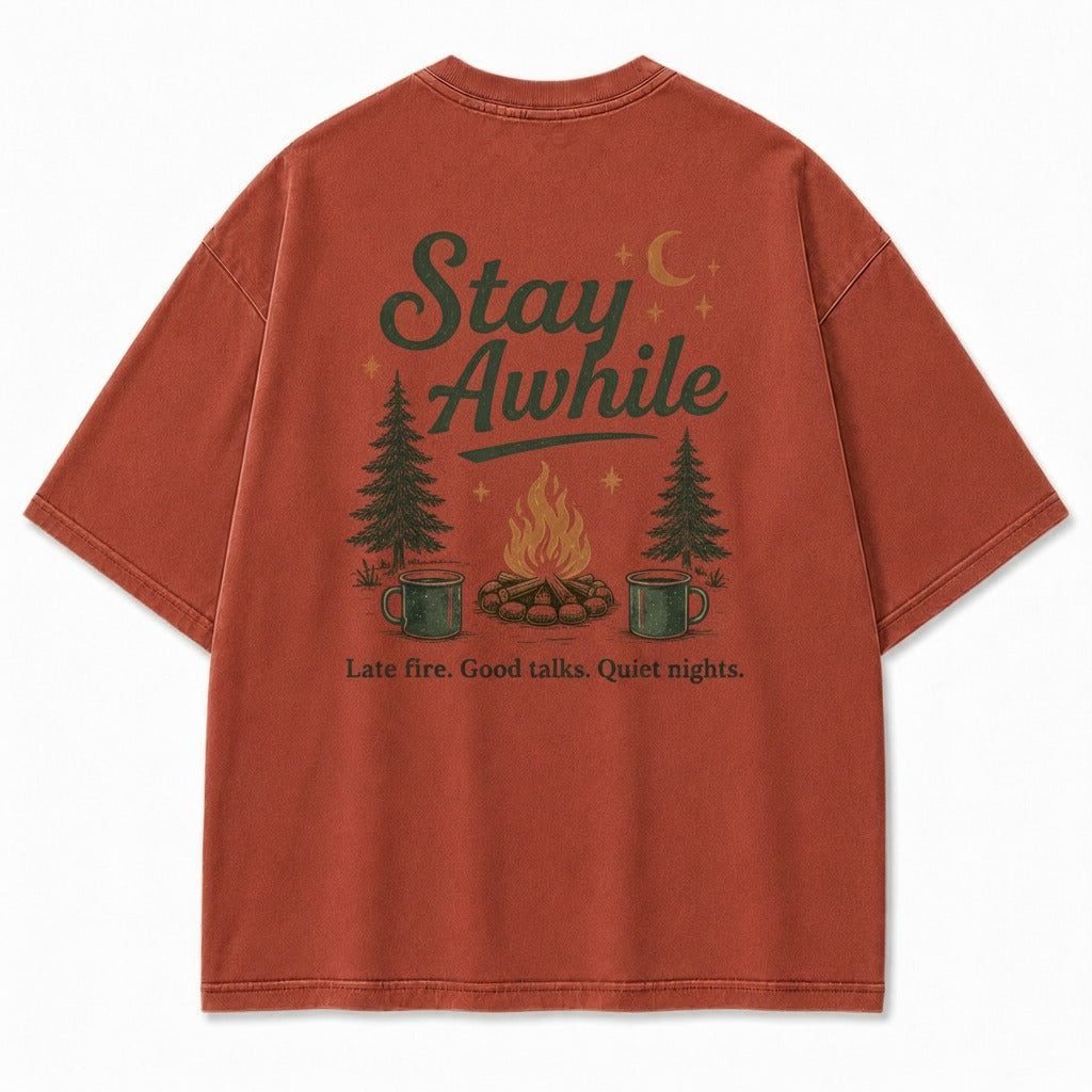 Stay Awhile Campfire Nights Graphic Tee