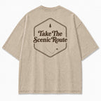 Take The Scenic Route Tee – Minimalist Adventure Graphic