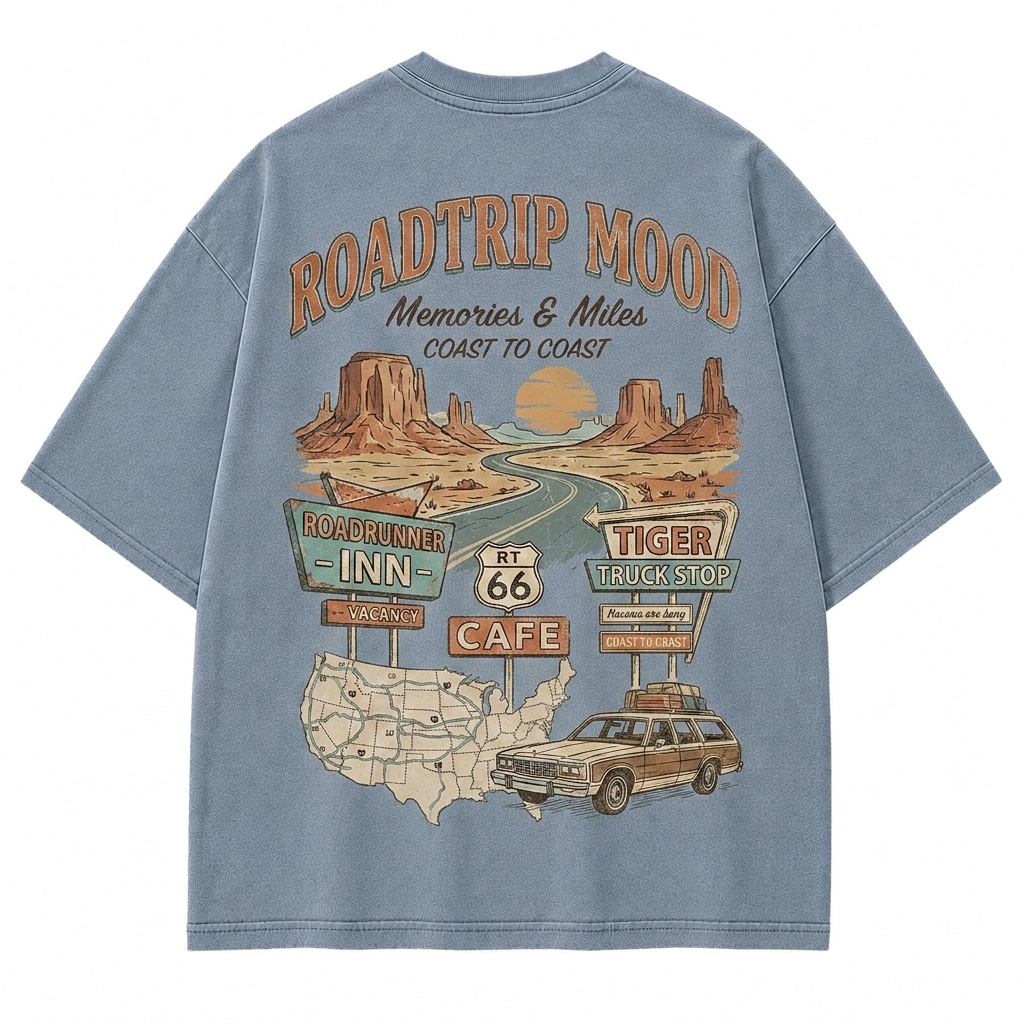 Coast to Coast Roadtrip Washed T-Shirt