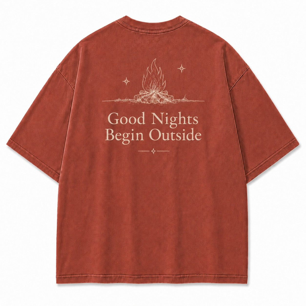 Good Nights Begin Outside Minimalist Campfire Tee