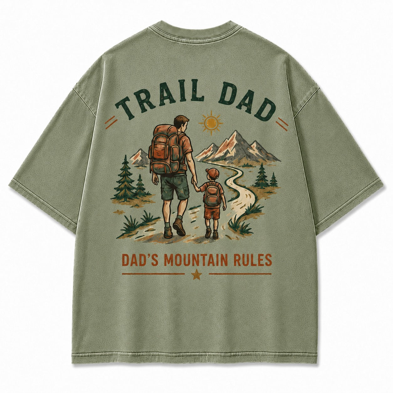 Trail Dad Mountain Rules Washed T-Shirt