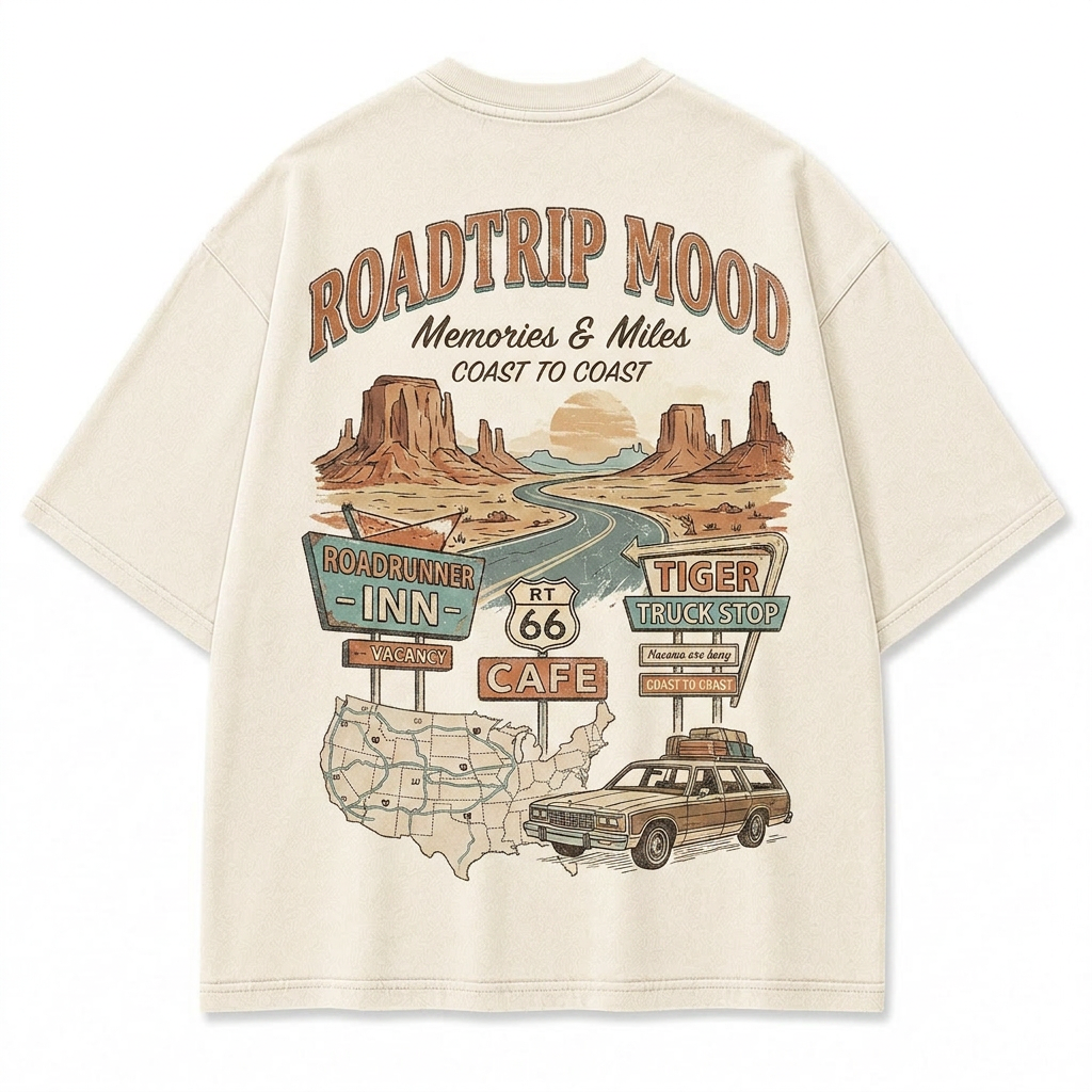 Coast to Coast Roadtrip Washed T-Shirt