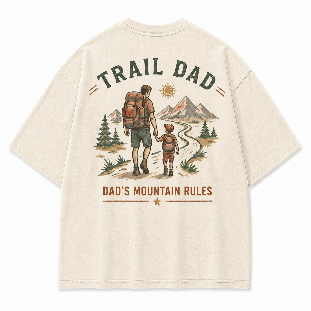 Trail Dad Mountain Rules Washed T-Shirt