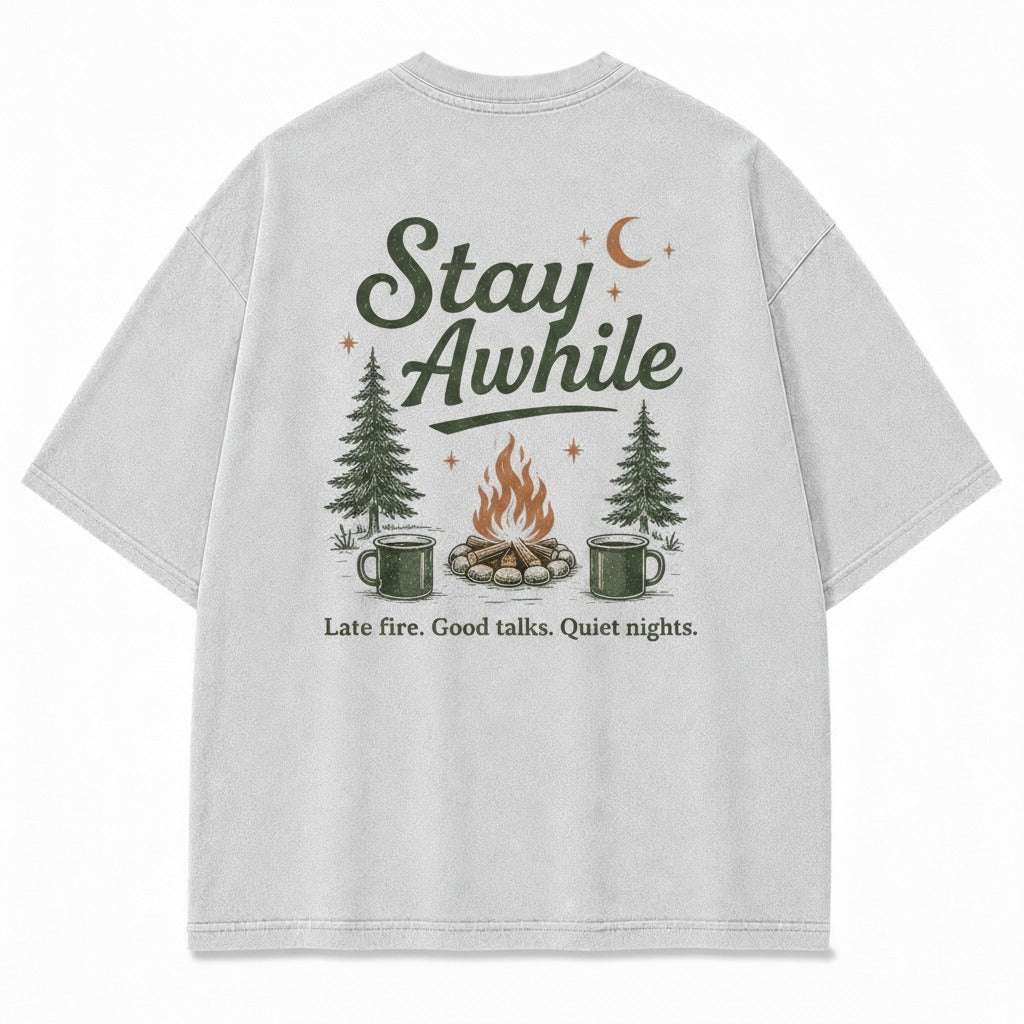 Stay Awhile Campfire Nights Graphic Tee