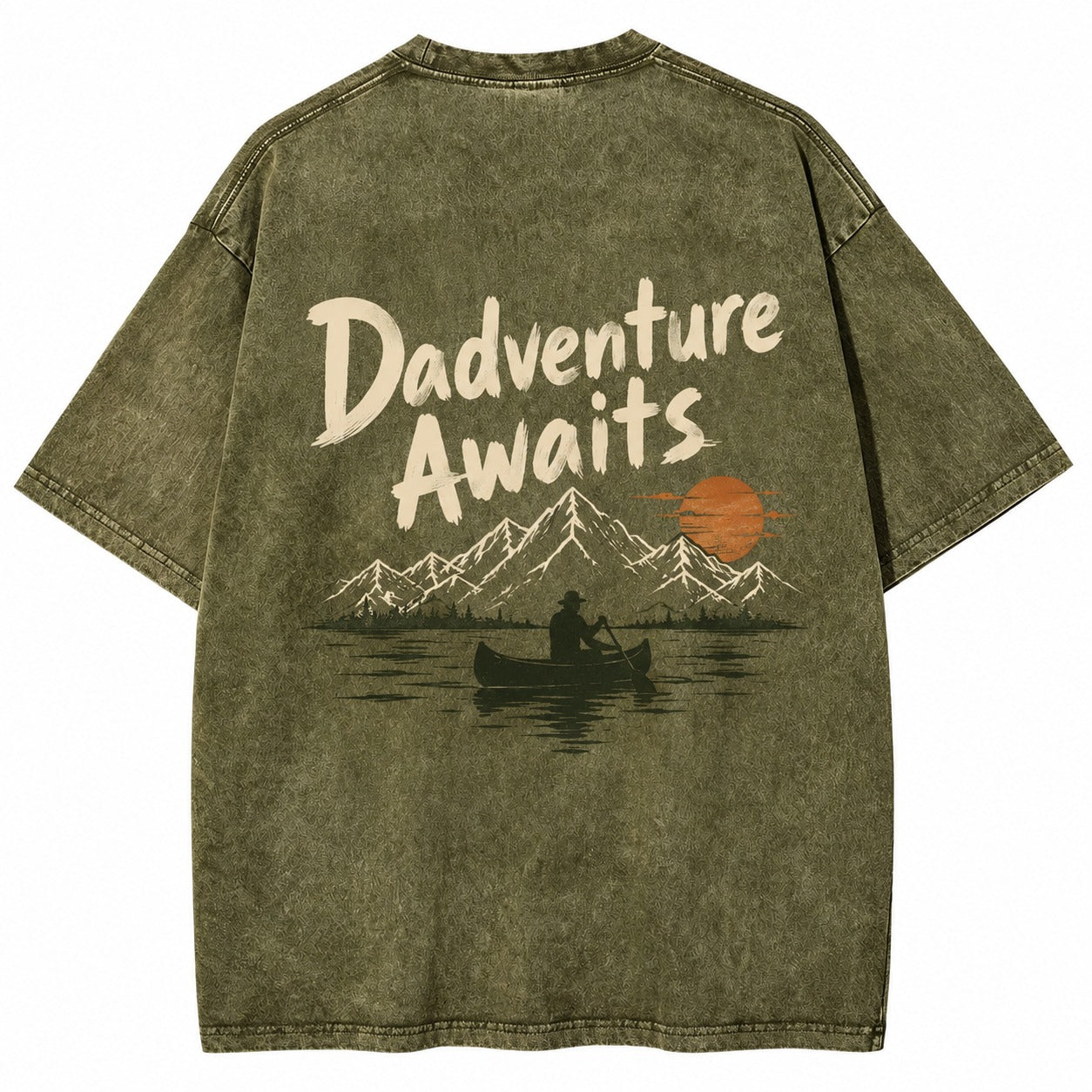 Dadventure Awaits Canoe Washed T-Shirt