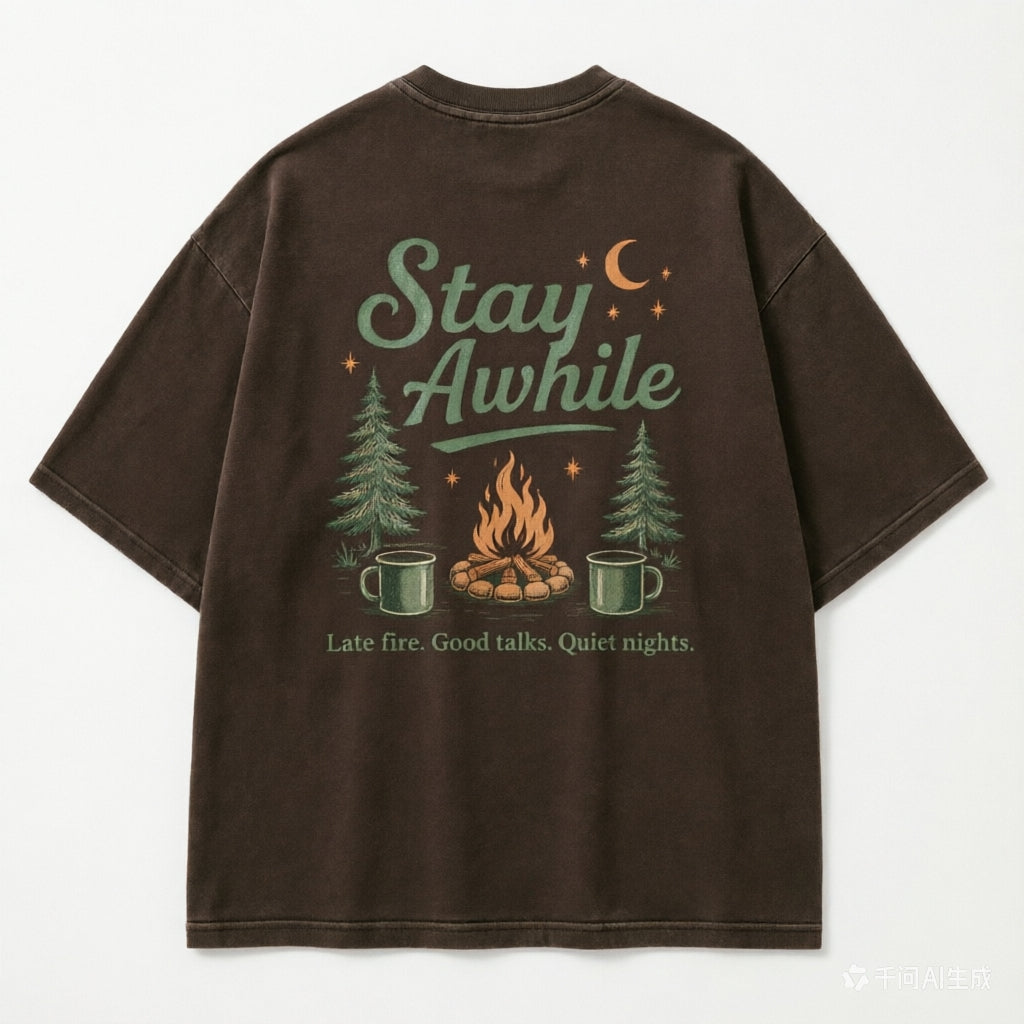 Stay Awhile Campfire Nights Graphic Tee
