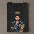 Lionel Messi King Crown Shush Vintage Washed Tee