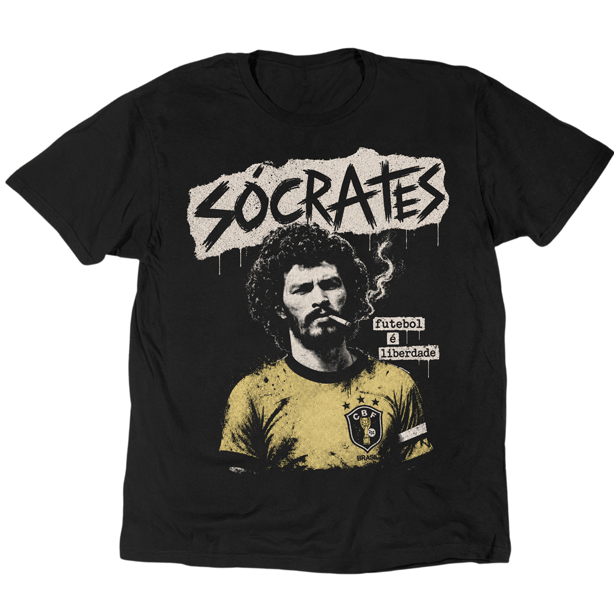 S¨®crates ¨C Futebol ¨¦ Liberdade T-Shirt