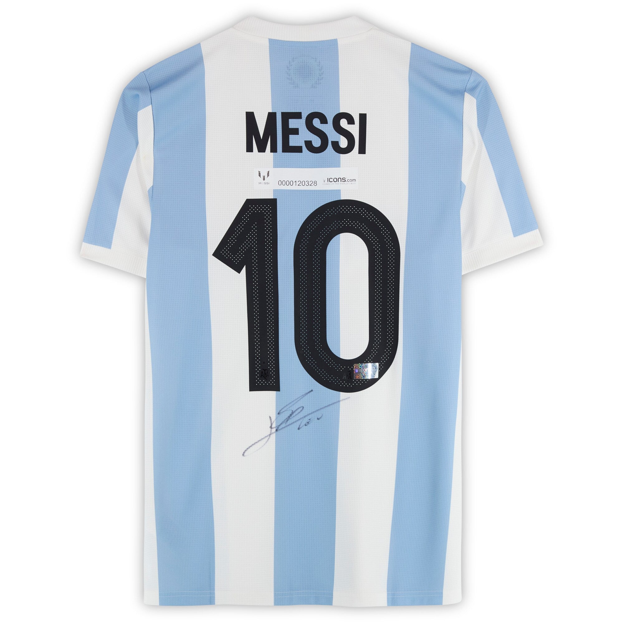 Lionel Messi Argentina National Team Autographed Fanatics Authentic Light Blue/White 50th Anniversary Jersey